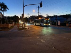 Bus driving on vulture street