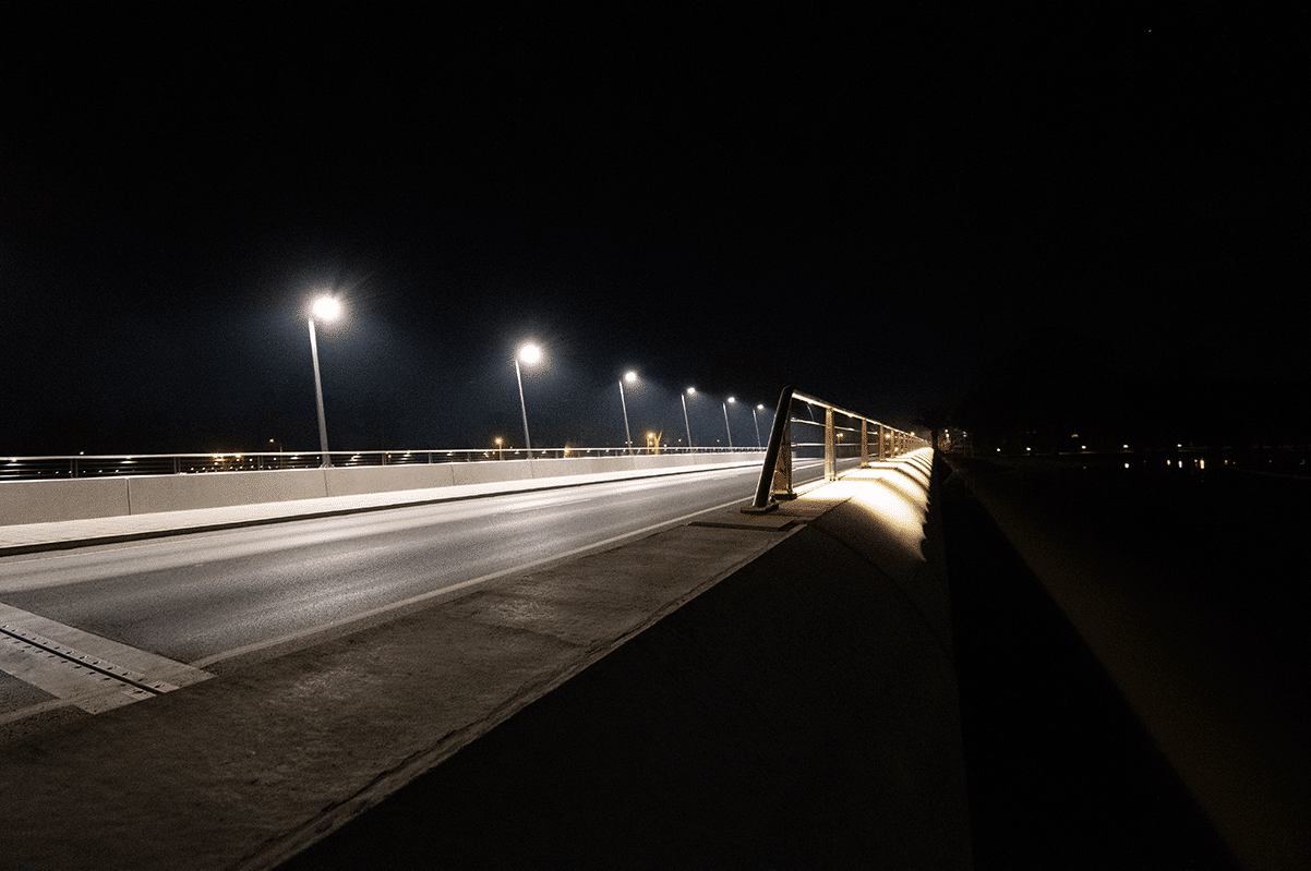 Camp Street Bridge at night time