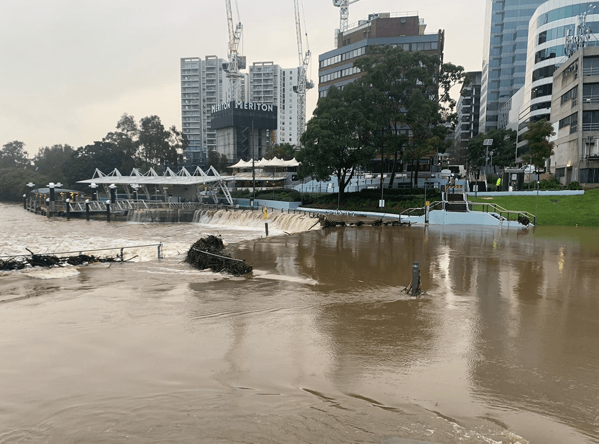 The Parramatta River during a recent flood event